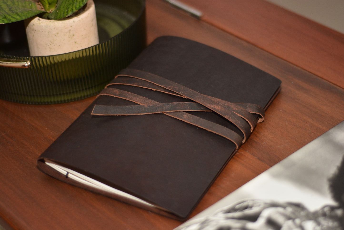 Handcrafted Refillable Leather Journal cover