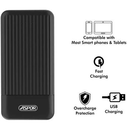 Aspor A323 Power Bank 10000mAh 2 Outputs